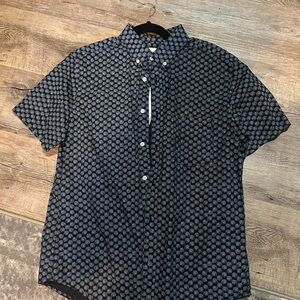 Stylish Men's Geometric Button-Down Shirt